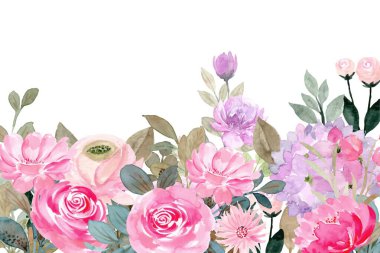 Tasarım için suluboya çiçekler arka plan vektörü.