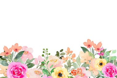 Tasarım için suluboya çiçekler arka plan vektörü.