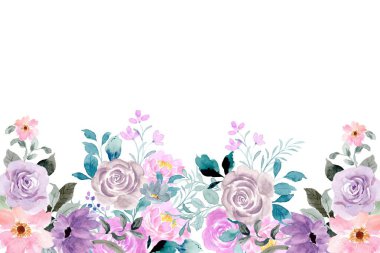 Tasarım için suluboya çiçekler arka plan vektörü.