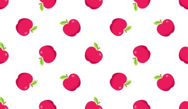 Kırmızı elma deseni. Tekrarlanan arkaplanı özetle. Kağıt, duvar dekorasyonu, hediye paketi, tekstil ve iç dekorasyon için..