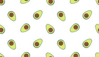 Avokado desenli geometrik dikişsiz. Taze avokado yarım desen.