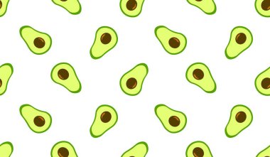 Avokado desen geometrik sorunsuz. taze avokado halfs desen. Düz stil vektör çizim