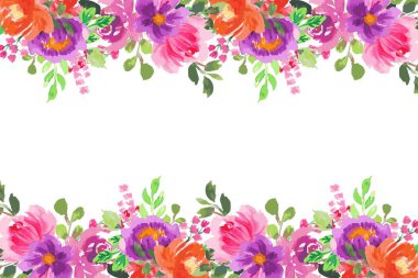 Küçük çiçekli suluboya düzenlemeler. Botanik illüstrasyon asgari biçim.