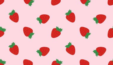 Çilek pürüzsüz desen. Taze meyve kırmızısı çileklerle tekrarlanan desen