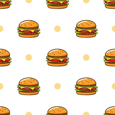 Desensiz fast food ürün arka plan vektör logosu duvar kağıdı restoran burgeri