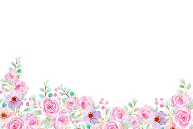 suluboya çiçekler tasarım için çerçeve vektörü.