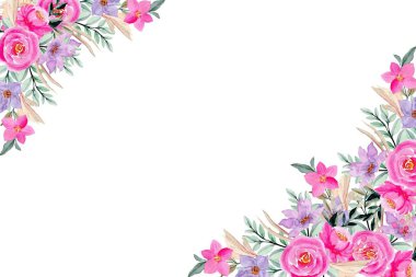 suluboya çiçekler tasarım için çerçeve vektörü.