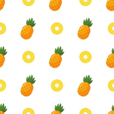 Ananassız desen, tropik olgun meyve.