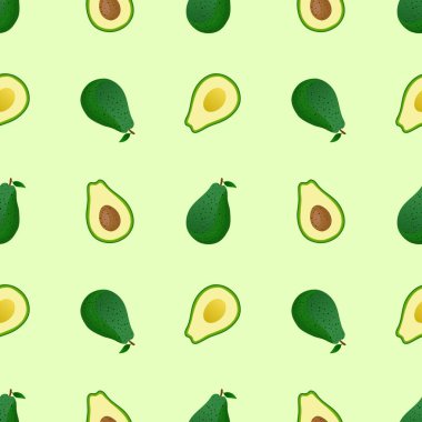 Avokado desenli geometrik dikişsiz. Taze avokado yarım desen.