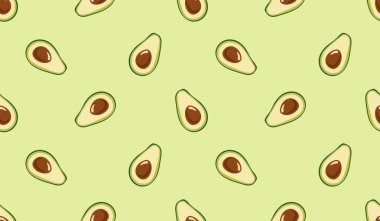 Avokado desenli geometrik dikişsiz. Taze avokado yarım desen.
