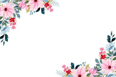 Tasarım için suluboya çiçekler arka plan vektörü.