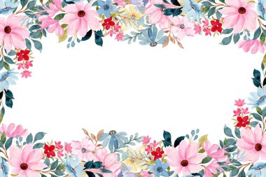 Tasarım için suluboya çiçekler arka plan vektörü.