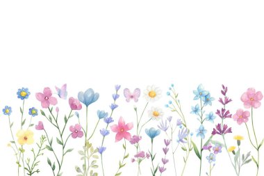 Tasarım için suluboya çiçekler arka plan vektörü.