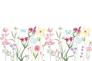 Tasarım için suluboya çiçekler arka plan vektörü.