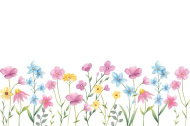 Tasarım için suluboya çiçekler arka plan vektörü.