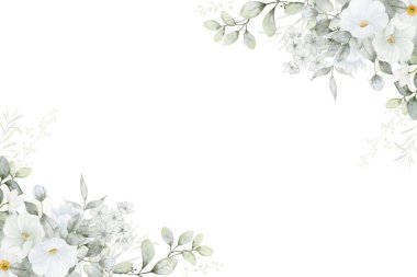 Arka plan, düğün, doğum günü, duvar kağıdı, pankart, çıkartma, dekorasyon vs. için suluboya ile sarı, vahşi çiçek kenarı.