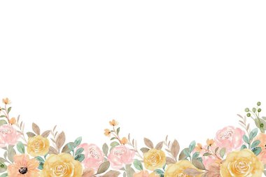 Tasarım için suluboya çiçekler arka plan vektörü.