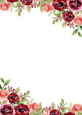 Tasarım için suluboya çiçekler arka plan vektörü.