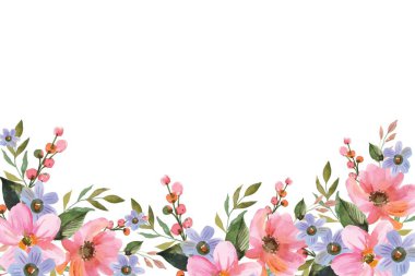 Tasarım için suluboya çiçekler arka plan vektörü.