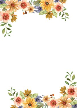 Tasarım için suluboya çiçekler arka plan vektörü.