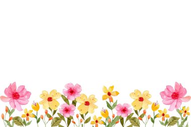 Tasarım için suluboya çiçekler arka plan vektörü.