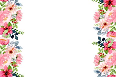 Tasarım için suluboya çiçekler arka plan vektörü.