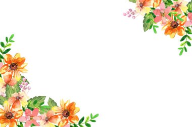 Tasarım için suluboya çiçekler arka plan vektörü.