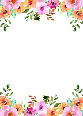 Tasarım için suluboya çiçekler arka plan vektörü.