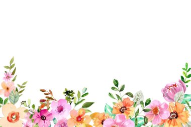 Tasarım için suluboya çiçekler arka plan vektörü.