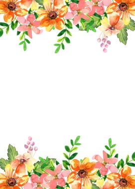 Tasarım için suluboya çiçekler arka plan vektörü.