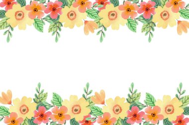 Tasarım için suluboya çiçekler arka plan vektörü.