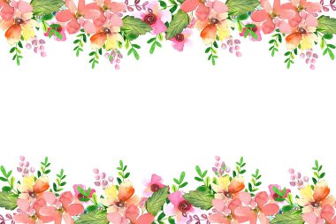 Tasarım için suluboya çiçekler arka plan vektörü.