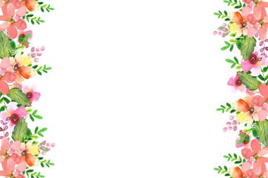 Tasarım için suluboya çiçekler arka plan vektörü.