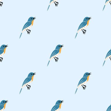 Kuş çizimi ile kusursuz desen