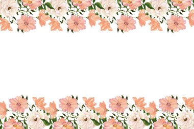 suluboya çiçek çerçevesi arkaplanı.