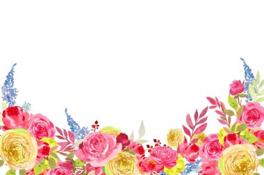 Tasarım için suluboya çiçekler arka plan vektörü.