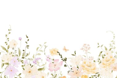 Tasarım için suluboya çiçekler arka plan vektörü.