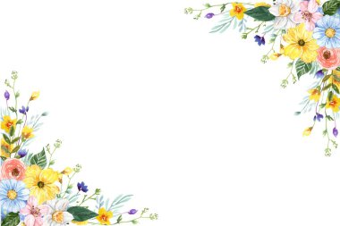 Tasarım için suluboya çiçekler arka plan vektörü.