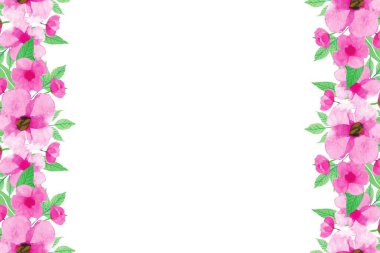 Çiçeksel sınır çerçevesi arka plan şablonu. Vektör tasarımı çizimi. Pankart için, düğün kartı.. 