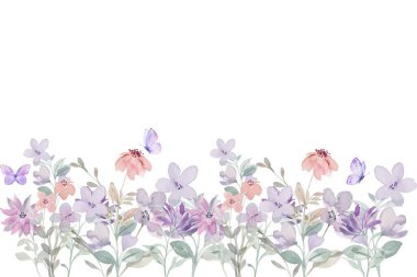 Tasarım için suluboya çiçekler arka plan vektörü.