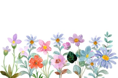 Tasarım için suluboya çiçekler arka plan vektörü.