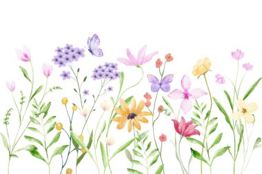 Tasarım için suluboya çiçekler arka plan vektörü.