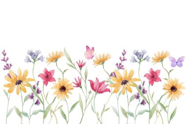 Tasarım için suluboya çiçekler arka plan vektörü.