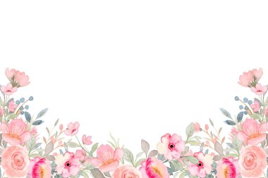 Tasarım için suluboya çiçekler arka plan vektörü.