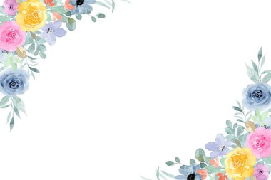 Tasarım için suluboya çiçekler arka plan vektörü.