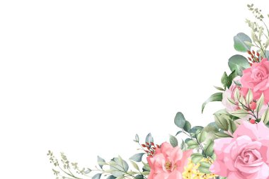 Tasarım için suluboya çiçekler arka plan vektörü.