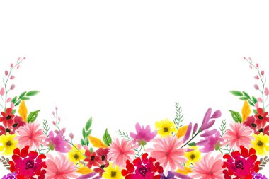 Tasarım için suluboya çiçekler arka plan vektörü.