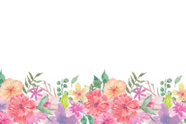 Tasarım için suluboya çiçekler arka plan vektörü.