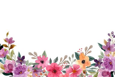 Tasarım için suluboya çiçekler arka plan vektörü.