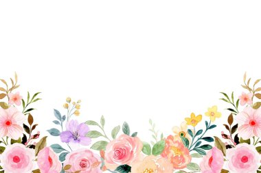 Tasarım için suluboya çiçekler arka plan vektörü.